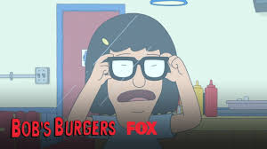 Despite the greasy counters, lousy location and a dearth of customers. Tina Adjusts To Her New Glasses Season 10 Ep 2 Bob S Burgers Bobs Burgers Animation Programs Original Song