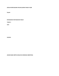 Tahun 4 + jawapan (h). Doc Soalan Pertengahan Tahun Sejarah Tahun 4 Kssr Sejarah Peperiksaan Pertengahan Tahun Tahun 4 2014 Sejarah Jangan Buka Kertas Soalan Ini Sehingga Diberitahu Zamri Othman Academia Edu