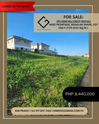 May be the lowest in the market in Nuvali (February 2025 listed property)  Wide frontage Regular cut Ayala community— Avida Estate village in Nuval  291sq.m. @ P29,000/sq.m. Market value is already at