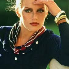 Patti Hansen Wearing A White T-shirt by Arthur Elgort