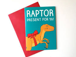 Dinosaur Birthday Card Raptor Birthday Card Funny Jurassic Park Card By Hellododoshop Via Etsy Christmas Cards Kids Funny Birthday Cards Dinosaur Birthday
