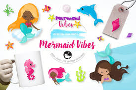 Mermaid Vibes Illustration Pack Mermaid Illustration Graphic Illustration