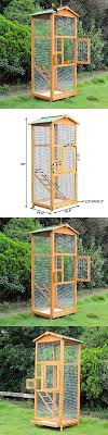 Bird Supplies 20734 Wooden Large Bird Cage 65 Pet Play Covered House Ladder Feeder Stand Outdoor Buy It Now Only 99 99 On Ebay Kus Kafesi Kus Kafes