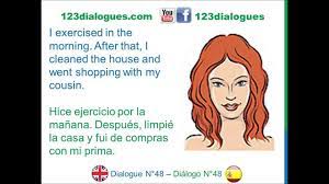 Primer te damos el verbo de la rutina; Dialogue 48 Ingles Spanish Last Weekend El Fin De Semana Pasado Youtube