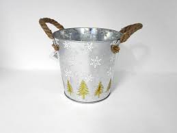 These planters are made from galvanised steel a silver metal planter with a diameter of 35cm that can be used as a decorative bowl or planter. Silver Metal Planter Pot With Etched Tree Snowflake X 18cm Artificial Floral Supplies