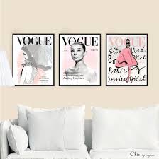 Vogue Posters Fashion Wall Art Set Of 3 Vogue Audrey Fashion Wall Art Fashion Wall Decor Fashion Wall Art Bedroom Decor