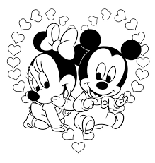 Mickey, minnie, tiger, winnie the pooh, bambi and. Valentine S Day Coloring Pages For Kids