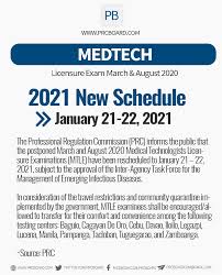 This is the medtech board exam result january 2021 full list as released by the professional regulation commission (prc). Prc Board Postponed Medtech Board Exams On March And August 2020 Are Now Re Scheduled On January 2021 Subject To Approval Of Iatf See The Details From Prc Https Bit Ly 3jvasmt Facebook