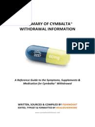 Licensed generic and brand drugs for sale. Summary Of Cymbalta Withdrawal Information Pdf Drugs Pharmacology