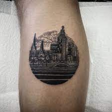 Alchemy Tattoo Studio Hawthorn Melbourne Small City Scape Based On Melbourne By Vaughan Alchemy Tattoo Tattoos Tattoo Studio