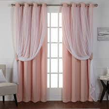 Find great deals on ebay for country curtains layered. 63 X52 Caterina Layered Solid Blackout With Sheer Top Curtain Panels Black Pearl Exclusive Home Blinds And Curtains Living Room Curtains Pink Curtains
