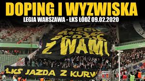 Polonya kupası, tur 1/8, tek maç. Doping I Wyzwiska Legia Warszawa Lks Lodz 09 02 2020 Youtube