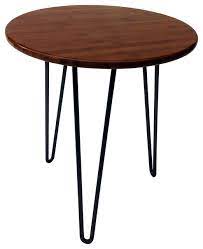 Gilt bronze side or drinks table in the style of diego giacometti with a round glass top and a handle for easy placement. Mid Century Modern Round Caramelized Bamboo Side Table Midcentury Side Tables And End Tables By Studio 1212 Houzz
