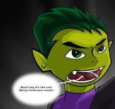 Jinx is an honorary titan and a former villain. Inside Beast Boys Mouth By Tinybr On Deviantart