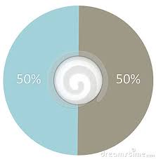 50 Percent Blue And Grey Circle Diagram Isolated Pie Chart