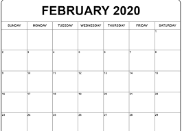 Dashing 2020 Calender With Numbered Days In 2020 Calendar Printables February Calendar Free Printable Calendar