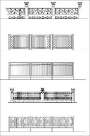 These cad drawings are free download now!! Iron Railing Design Autocad Blocks Collections All Kinds Of Forged Iron Gate Cad Blocks Free Cad Download Center