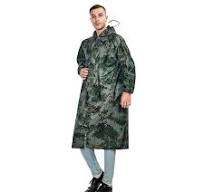 Army Camouflage Rain Poncho Jacket Coat Adults Hooded Waterproof Outdoor Raincoat for Men