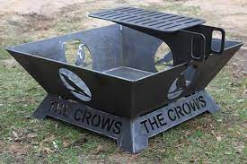 Modern outdoor patio rust & stainless steel fire pit memel (large) by curonian deco. Fire Pit Made Out Of 1 4 Inch Steel Custom Artwork And Text It Has A Large Cooking Surface Custom Fire Pit Metal Fire Pit Steel Fire Pit