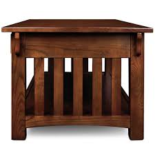 A mission style coffee table is a heavy, rectangular or square piece of furniture made to hold drinks and other items in a living room. Leick Furniture Mission Coffee Table In Medium Oak 8204