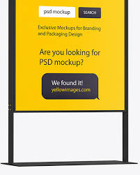 Download Stand Mockup In Outdoor Advertising Mockups On Yellow Images Object Mockups PSD Mockup Templates