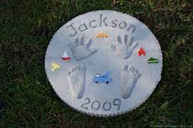 Precious Prints A Fun Easy Way To Preserve Your Child S Hand Prints And Foot Prints Baby Handprint Stepping Stones Kids Stepping Stones Diy