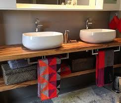 Waschtischplatte Aus Holz Waschtischkonsole Waschtisch Waschtischplatte Aus Massivholz Kosole Badezimmer Kons Diy Bathroom Remodel Bathroom Console Wood Vanity