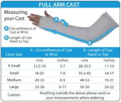 size charts cast covers arm casts leg casts