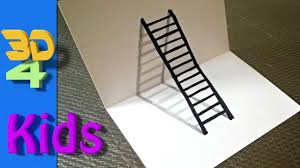 Easy drawing, step by step, perfect for kids! Easy 3d Drawing Draw Ladder Step By Step For Kids And Beginners Youtube