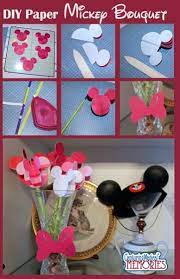 Diy Mickey Flower Bouquet For Valentinesday Activitiesforkids Disney Valentines Disney Diy Mickey Mouse Crafts