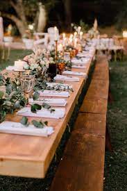 A Rustic Boho Chic Table Setting For This Outdoor Backyard Wedding Featuring A Recep Rustic Wedding Table Outdoor Wedding Tables Rustic Wedding Table Setting