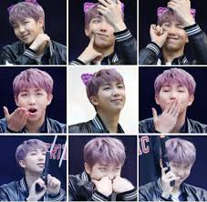 I Love Namjoon Purple Hair Btw I Have This Flower Cat Ears In My Headband Collection Rapmonster Namjoon Bts Rap Monster Namjoon Bts Hair Colors