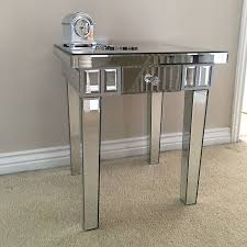 Classic Mirror 1 Drawer Mirrored Lamp End Side Table Picture Perfect Home