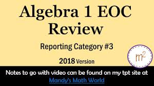 My son is doing penn foster for high school. Algebra 1 Eoc Review Reporting Category 3 2018 Version Youtube
