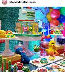 Sesame Street Birthday Party Dessert Table And Decor Kids Themed Birthday Parties Sesame Street Birthday Party Ideas Boy Sesame Street Birthday