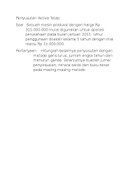 Aktiva merupakan harta atau assets atau semua hak yang dimiliki perusahaan dan dapat digunakan. Doc Contoh Soal Akuntansi Penyusutan Aktiva Tetap Novarina Fahrisa Academia Edu