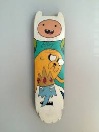 Shop for official adventure time toys, action figures & plush on sale at toywiz.com online store. Adventure Time Skateboard Painting Signed By Jeremy Shada Voice Of Finn Olhos De Anime Anime Coisas Legais