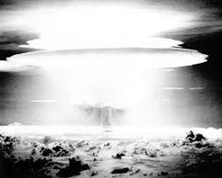 Black And White Mushroom Cloud Bomb Cloud Black And White Castle Bravo Explosion Nuclear Bomb Test