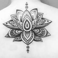 Black And Gray Lotus Flower Tattoos In Love With My New Lotus Flower Back Tattoo Flower Tattoo Back Tattoos Back Tattoo