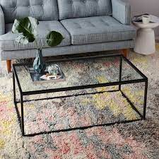 West elm's selection of modern coffee tables complements any modern living space. Box Frame Coffee Table Glass Antique Bronze