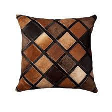 Kenya Leather Hide Pillow Cowhide Pillows Pillows Leather Pillow