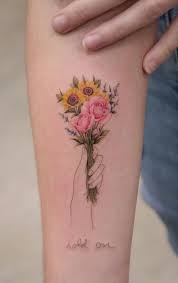 46 Awesome Small Tattoos By Dragon In 2020 Lavender Tattoo Small Tattoos Bouquet Tattoo