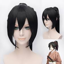 Vocaloid Kagamine Len Girl S Fancy Cosplay Wig Short Anime Hair Black Ponytail Cosplay Wigs Anime Hair Ponytail Wig