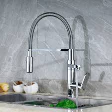 luxury kitchen dual faucet chrome