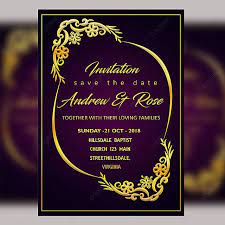 Purple Wedding Invitation Card Template Psd File With Vector Royal Border In 2021 Invitation Card Format Wedding Invitation Card Design Wedding Invitation Card Template