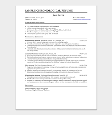 The chronological resume is one of the most commonly used resume formats, which lists your work experience in chronological order from your most recent job to your earliest. Chronological Resume Template 19 Samples Examples
