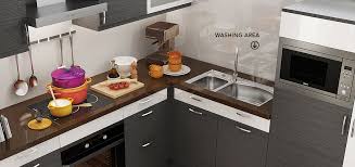 And to spice it up, go for a polished dark wood floor to give it an extra depth. Oppein Kitchen In Africa L Shaped White And Dark Grey Kitchen Cabinet Op18 Hpl02