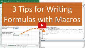 Excel let's you perform any operations using the excel functions and their formulas. 3 Tips For Writing Formulas With Vba Macros In Excel Excel Campus