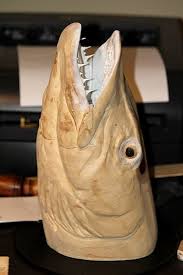 Hand Carved Northern Pike Esox Lucius Tupelo Wood Hand Turned And Painted Wooden Eyes Acrylic Paint And Pure Pigments Decoy Carving Art Carved Wooden Fish