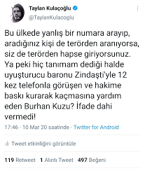 Yaklaşık 1 sene önce twitter üzerinden kendisine hareket edildiği gerekçesi ile avukatları aracılığı ile savcılığa müracaat eden tbmm anayasa komisyonu başkanı burhan kuzu, türkiye'de muhatap olmadığı ve yargı yolunun. 5elnackbec15lm